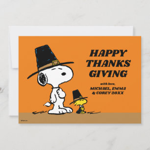 Cartes Pour Fêtes Annuelles cacahuètes   Bons thanksgivings pèlerins
