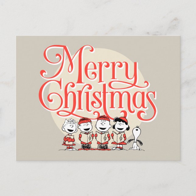 Cartes Pour Fêtes Annuelles cacahuètes | Joyeuse Chorale de Noël (Devant)