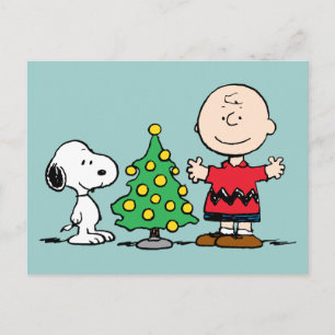 Cartes Pour Fêtes Annuelles cacahuètes   Snoopy & Charlie Arbre de Noël Brown