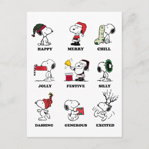Cartes Pour Fêtes Annuelles cacahuètes   Snoopy Christmas Holiday Moods