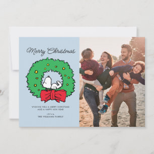 Cartes Pour Fêtes Annuelles cacahuètes Snoopy Christmas Wreath