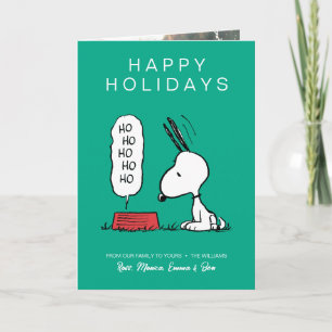 Cartes Pour Fêtes Annuelles cacahuètes   Snoopy Ho Ho Ho Plat alimentaire