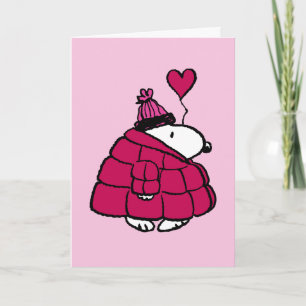Cartes Pour Fêtes Annuelles cacahuètes   Snoopy Puffer Veste Valentine