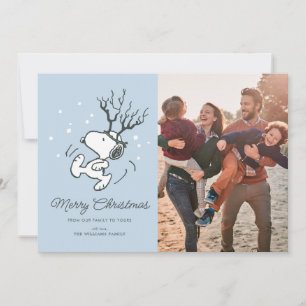 Cartes Pour Fêtes Annuelles cacahuètes   Snoopy Reindeer Crossing Noël