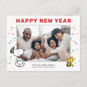 Cartes Pour Fêtes Annuelles cacahuètes Snoopy & Woodstock Bonne année