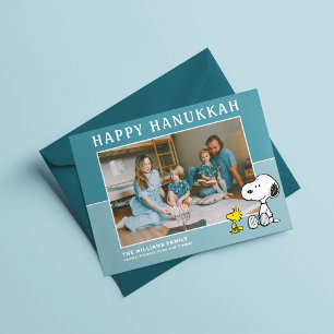 Cartes Pour Fêtes Annuelles cacahuètes   Snoopy & Woodstock Happy Hanoukka
