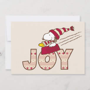 Cartes Pour Fêtes Annuelles cacahuètes   Snoopy & Woodstock Joy Sled Ride