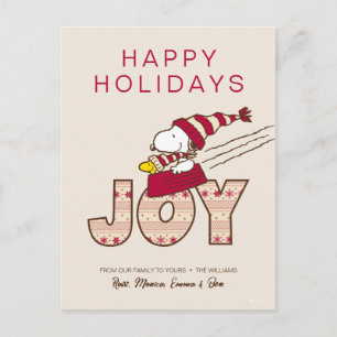 Cartes Pour Fêtes Annuelles cacahuètes   Snoopy & Woodstock Joy Sled Ride