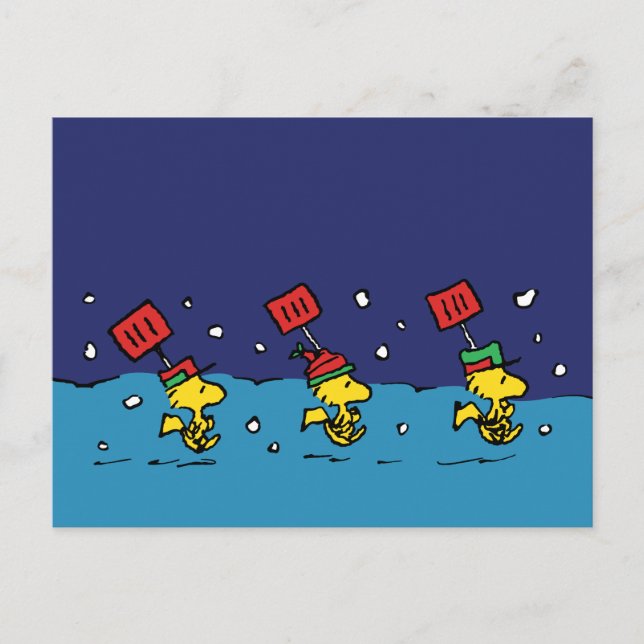 Cartes Pour Fêtes Annuelles cacahuètes | Woodstock Snow Shovel Team (Devant)