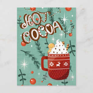 Cartes Pour Fêtes Annuelles Cacao Chaud - Mug Fêtes de Noël Bleu
