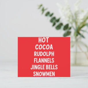 Cartes Pour Fêtes Annuelles Cacao Chaud Rudolph Flanelle Grelots Père Noël