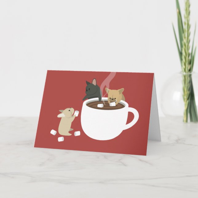 Cartes Pour Fêtes Annuelles Cacao de Frenchie (Devant)