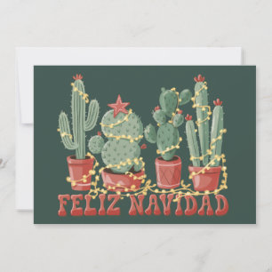 Cartes Pour Fêtes Annuelles Cactus amateur de Noël Cowboy Plante Feliz Navidad