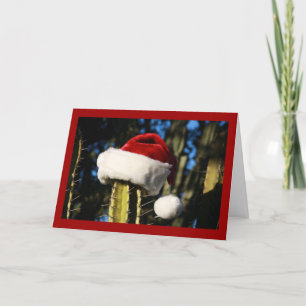 Cartes Pour Fêtes Annuelles Cactus de casquette de Père Noël