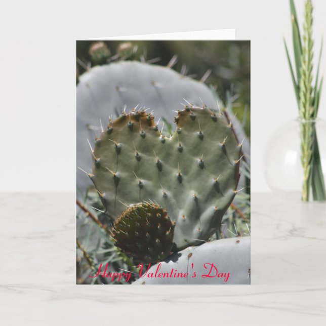 Cartes Pour Fêtes Annuelles Cactus de Saint-Valentin (Devant)