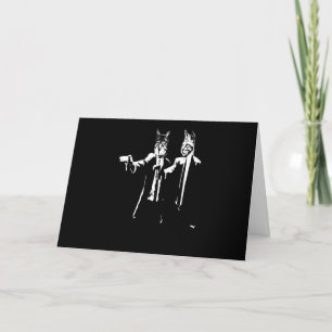 Cartes Pour Fêtes Annuelles Cadeau Chat   Homme Chat Tenant Un Pistolet Cool