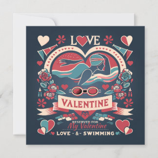 Cartes Pour Fêtes Annuelles Cadeau d'amour de natation de la Saint-Valentin