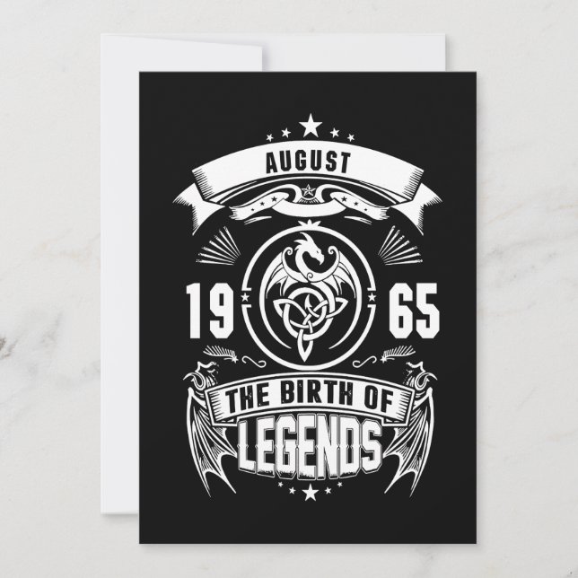 Cartes Pour Fêtes Annuelles Cadeau d'août | 1965 La Naissance Des Légendes (Devant)
