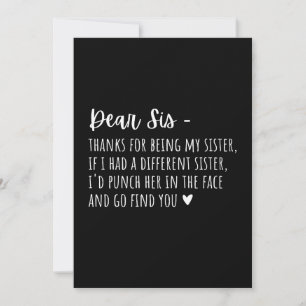 Cartes Pour Fêtes Annuelles Cadeau D'Appréciation Pour Soeurs.