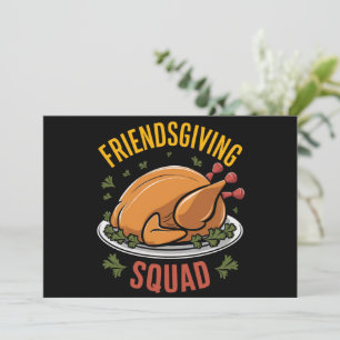 Cartes Pour Fêtes Annuelles Cadeau de dîner de dinde Friendsgiving Squad corre