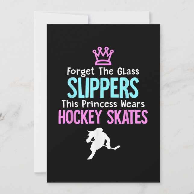 Cartes Pour Fêtes Annuelles Cadeau de filles de hockey sur glace mignonnes pou (Devant)
