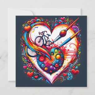 Cartes Pour Fêtes Annuelles Cadeau de la Saint-Valentin Amour du Cyclisme