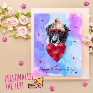 Cartes Pour Fêtes Annuelles Cadeau de la Saint-Valentin Chien Border Collie Bl