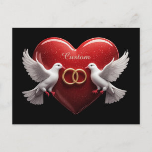 Cartes Pour Fêtes Annuelles Cadeau de mariage romantique Cœur de colombes
