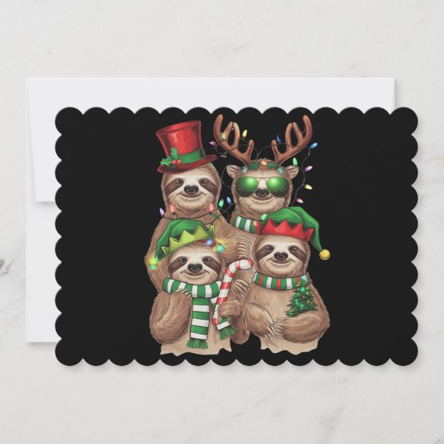 Cartes Pour Fêtes Annuelles Cadeau de Noël de paresseux Joyeux Slothmas Amoure (Devant)