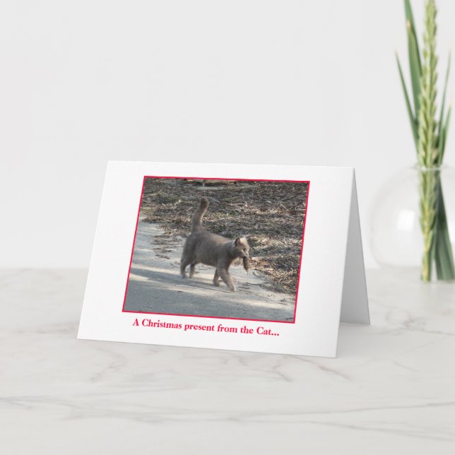Cartes Pour Fêtes Annuelles Cadeau de Noël du Chat... (Devant)
