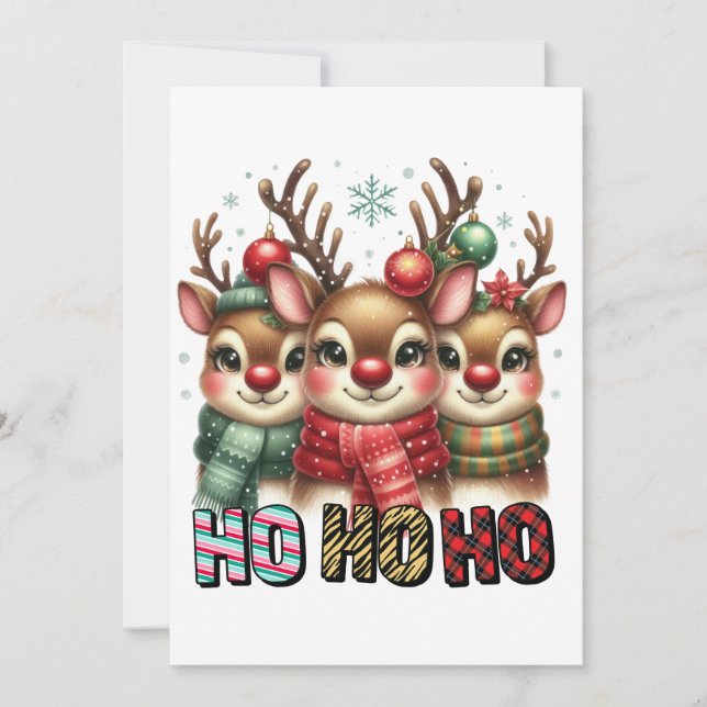 Cartes Pour Fêtes Annuelles Cadeau de Noël Ho Ho Ho (Devant)