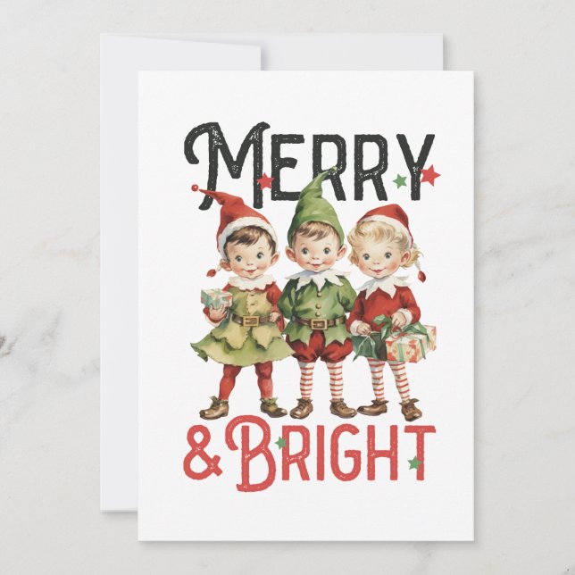 Cartes Pour Fêtes Annuelles Cadeau de Noël Joyeux et Lumineux (Devant)