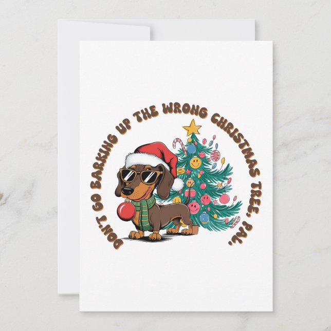 Cartes Pour Fêtes Annuelles Cadeau de Noël Ne Partez Pas en Aboyant (Devant)