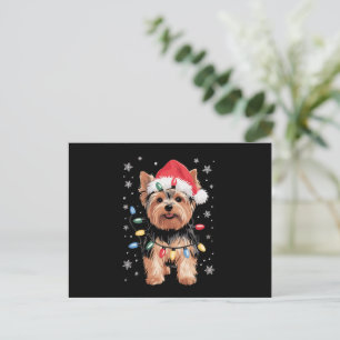 Cartes Pour Fêtes Annuelles Cadeau de Noël pour chien Yorkie long