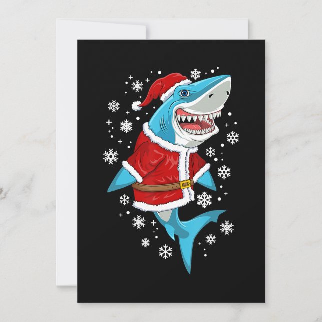 Cartes Pour Fêtes Annuelles Cadeau de Noël requin garçons enfants Santa Sharkm (Devant)