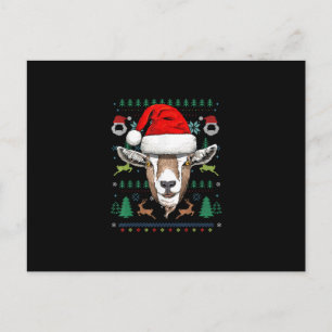 Cartes Pour Fêtes Annuelles Cadeau de Noël Santa Xmas chèvre laid