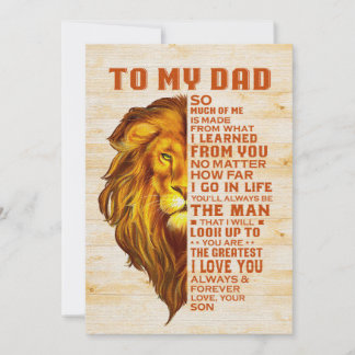 Cartes Pour Fêtes Annuelles Cadeau de père à mon papa je t'aime