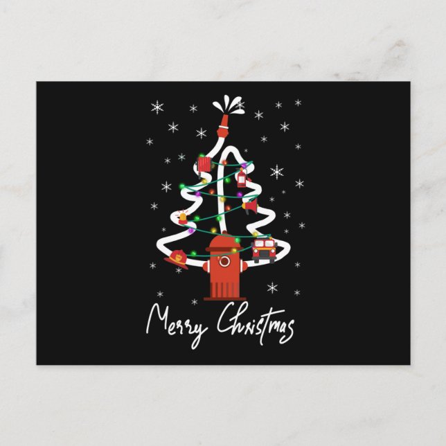 Cartes Pour Fêtes Annuelles Cadeau de pompier| Joyeux pompier de Noël (Devant)