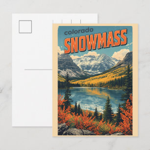 Cartes Pour Fêtes Annuelles Cadeau de ski vintage printemps SNOWMASS aspen Col