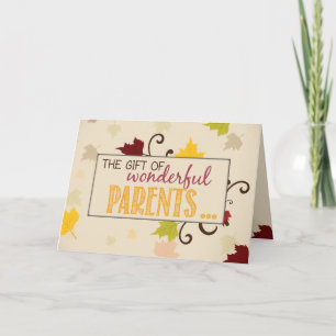 Cartes Pour Fêtes Annuelles Cadeau de thanksgiving de feuille de parents