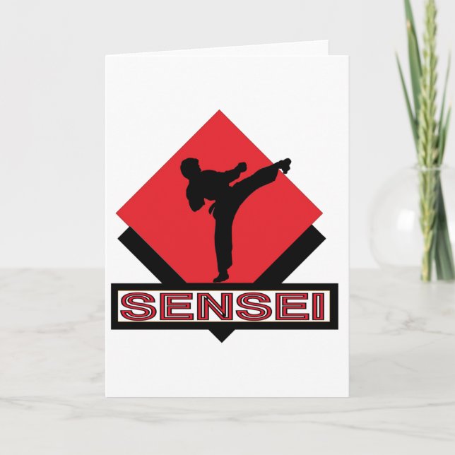 Cartes Pour Fêtes Annuelles Cadeau en diamant rouge Sensei (Devant)