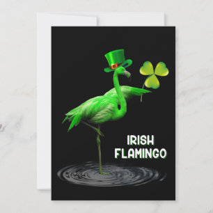 Cartes Pour Fêtes Annuelles Cadeau Flamant rose Irish Flamant rose Green