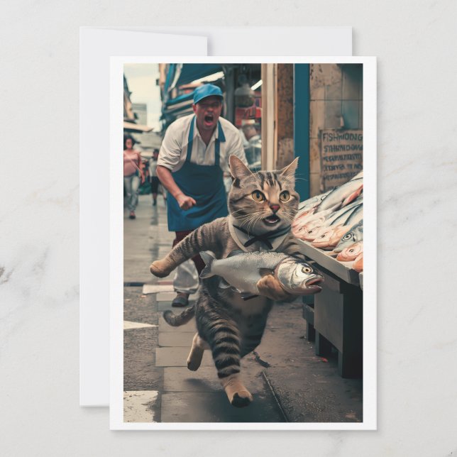 Cartes Pour Fêtes Annuelles Cadeau personnalisé : photo Whimsical 'Fishy Fiasc (Devant)