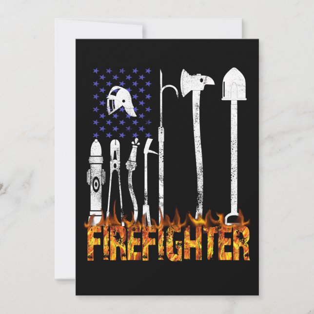 Cartes Pour Fêtes Annuelles Cadeau pompier | Cadeau aux amoureux des pompiers (Devant)