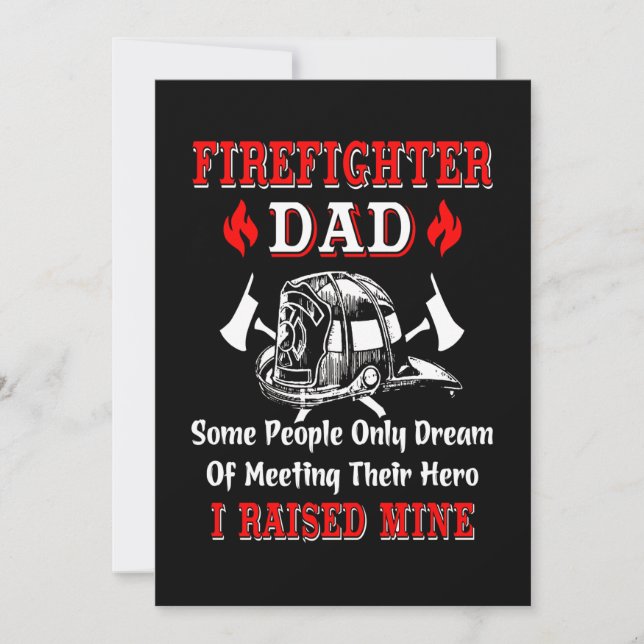 Cartes Pour Fêtes Annuelles Cadeau pompier | Cadeaux papa pompier (Devant)