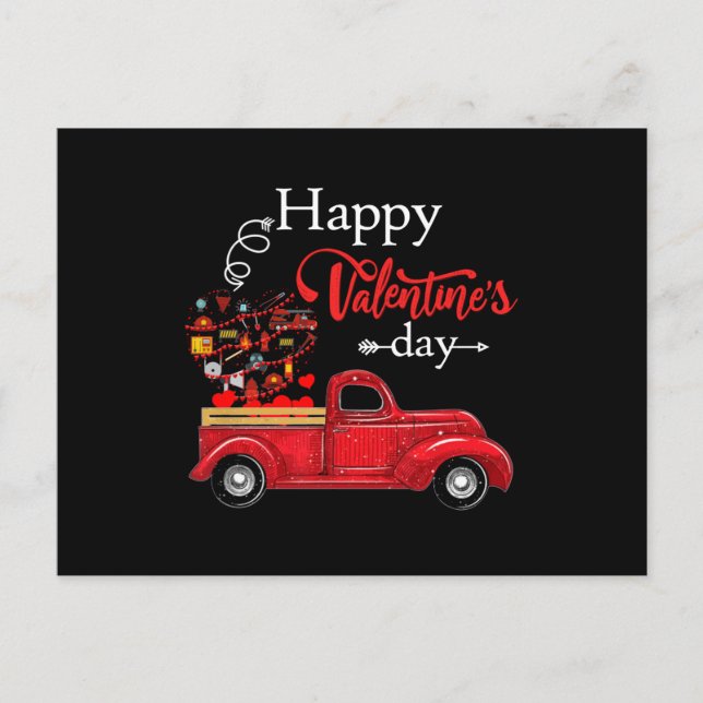 Cartes Pour Fêtes Annuelles Cadeau pour pompier | Bonne Saint-Valentin Pompier (Devant)