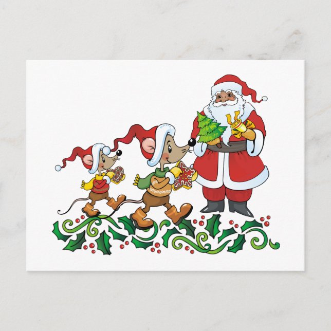 Cartes Pour Fêtes Annuelles Cadeau Santas (Devant)