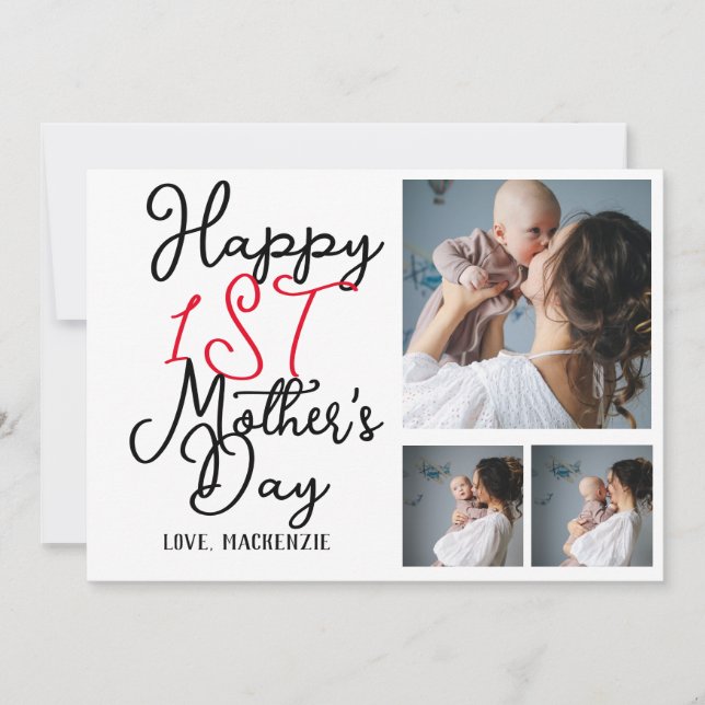 Cartes Pour Fêtes Annuelles Cadeau simple de fête des mères pour la première f (Devant)