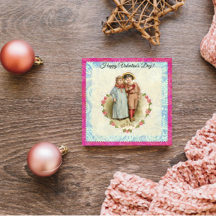 Cartes Pour Fêtes Annuelles Cadeau vintage pour enfants victoriens d'amour Val