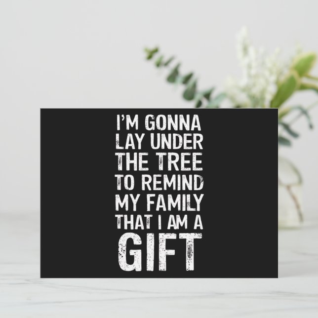 Cartes Pour Fêtes Annuelles Cadeaux de famille Noël sous l'arbre (Debout devant)